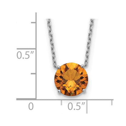 Sterlingsilber Rhodiniert Dunkel Gelb Swarovski Kristall 16.5 Zoll Halskette mit 2 Verlängerung