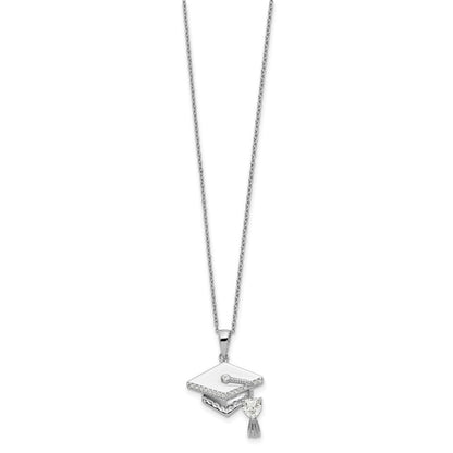 Sterlingsilber Zirkonia Abschluss Cap Halskette