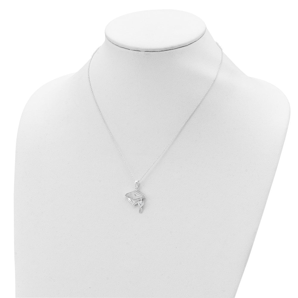 Sterlingsilber Zirkonia Abschluss Cap Halskette