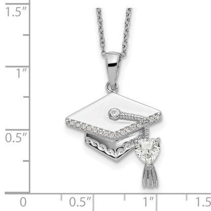 Sterlingsilber Zirkonia Abschluss Cap Halskette