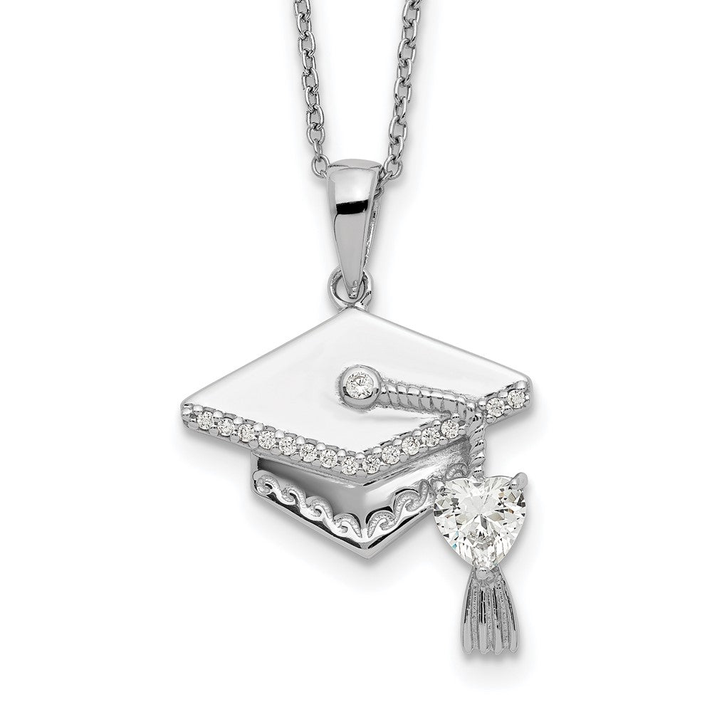 Sterlingsilber Zirkonia Abschluss Cap Halskette