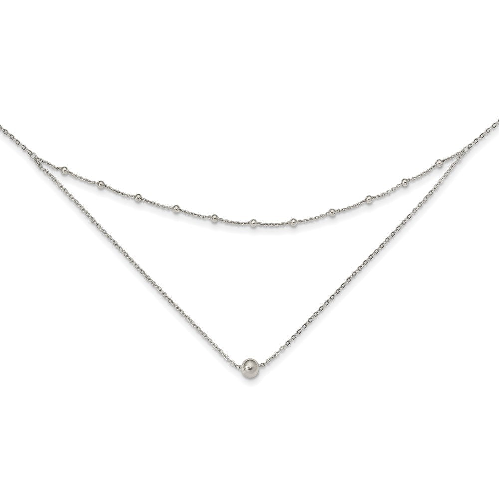 Sterlingsilber Poliert Gekugelt mit 4 in Verlängerung Choker