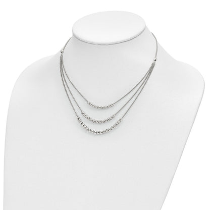 Sterlingsilber Rhodiniert Gekugelt Multi Layer Halskette