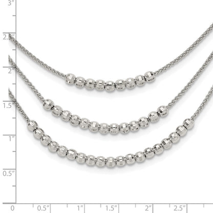 Sterlingsilber Rhodiniert Gekugelt Multi Layer Halskette