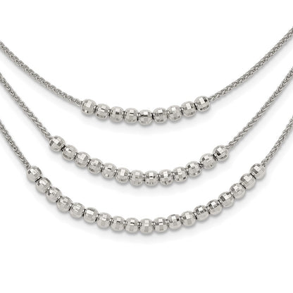 Sterlingsilber Rhodiniert Gekugelt Multi Layer Halskette