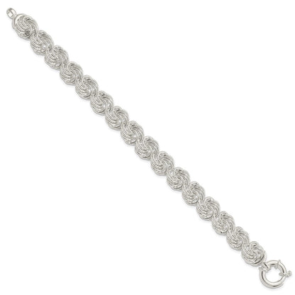 8 Zoll Sterlingsilber Poliert Kreise Fantasieglieder Armband