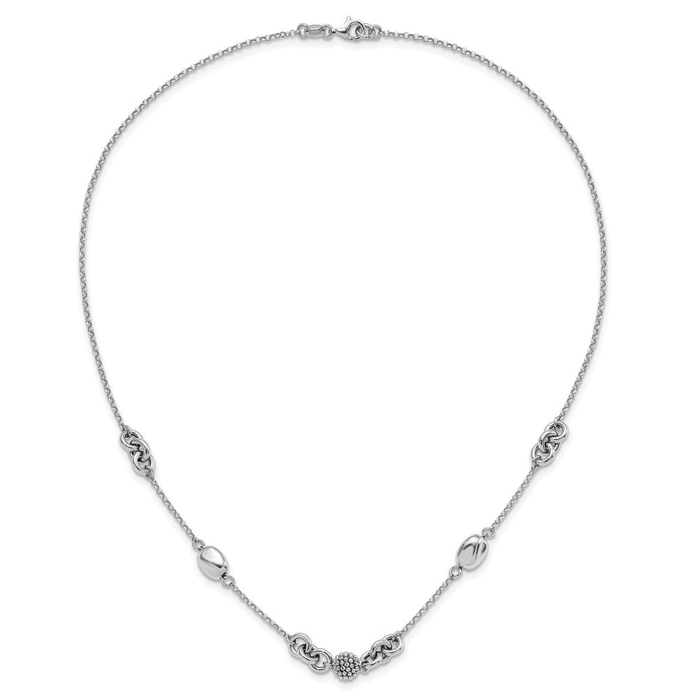 Sterlingsilber Rhodiniert Gekugelt Fantasie Halskette