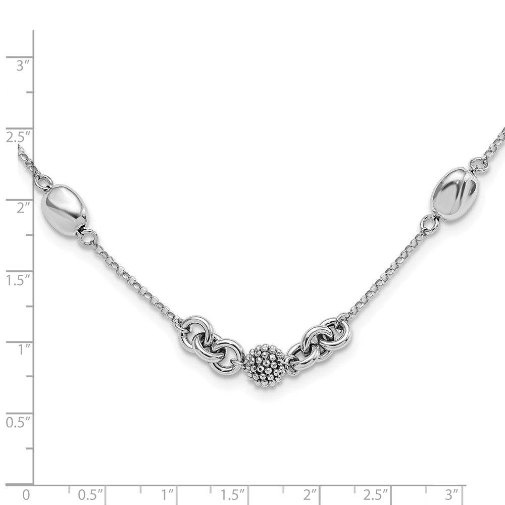 Sterlingsilber Rhodiniert Gekugelt Fantasie Halskette