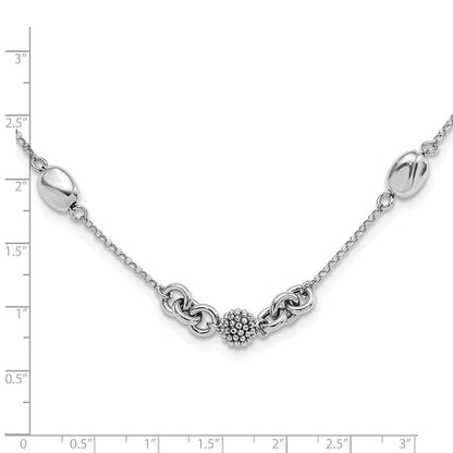 Sterlingsilber Rhodiniert Gekugelt Fantasie Halskette