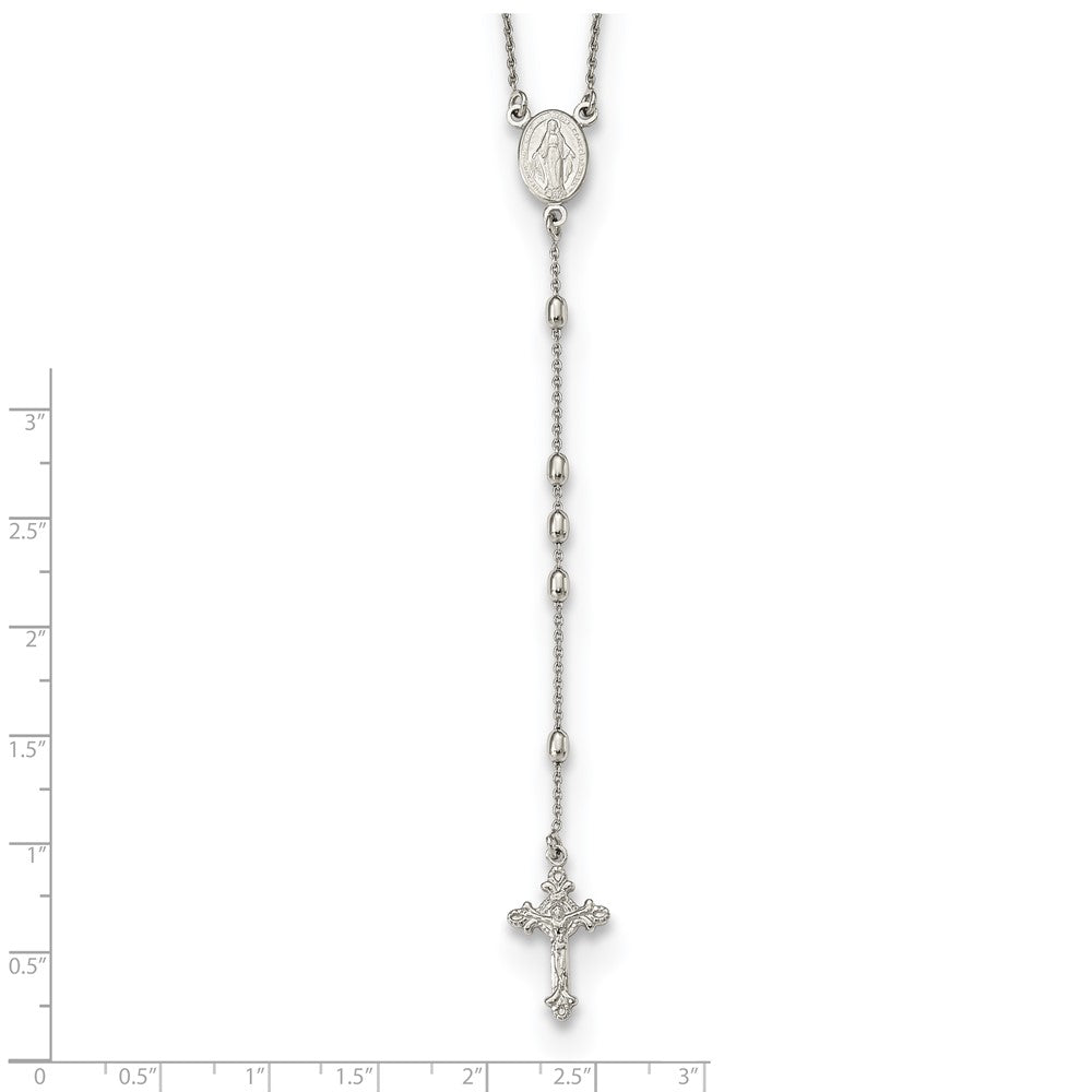 Sterlingsilber Gekugelt Rosenkranz18 Zoll Halskette Mit1.25 Verlängerung