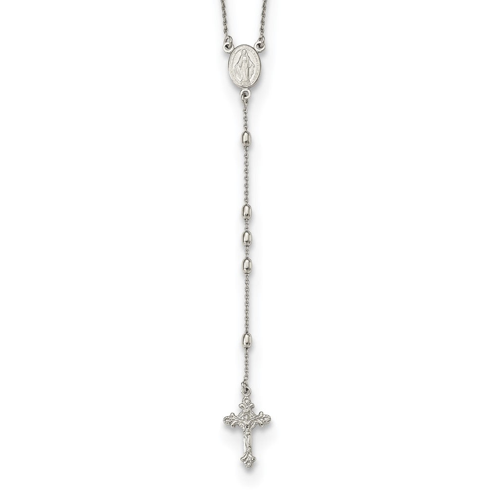 Sterlingsilber Gekugelt Rosenkranz18 Zoll Halskette Mit1.25 Verlängerung
