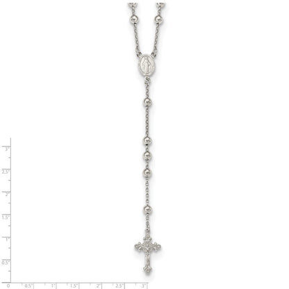 Sterlingsilber Rhodiniert Gekugelt Rosenkranz Halskette