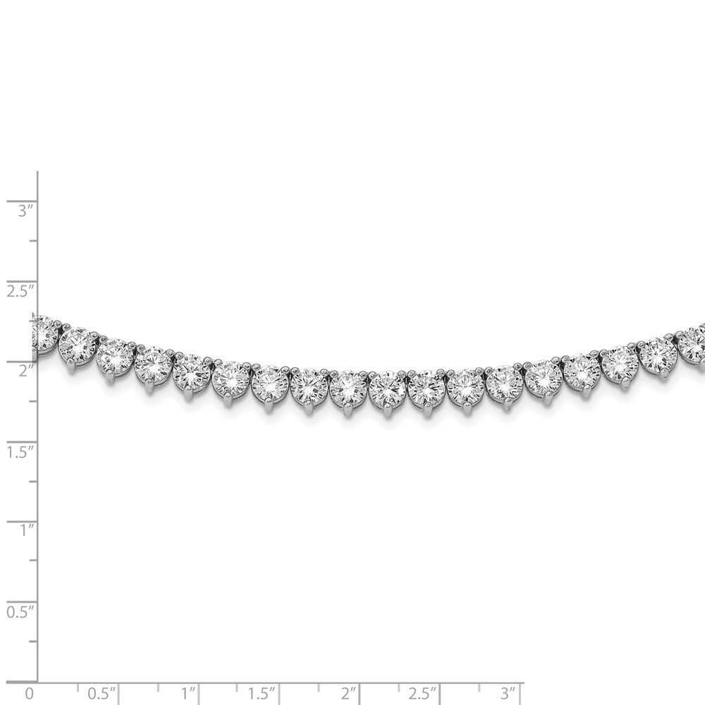 Sterlingsilber Schimmernd Rhodiniert 36 Zoll 155 Stein Zirkonia Riviera Halskette