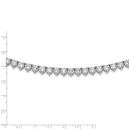 Sterlingsilber Schimmernd Rhodiniert 36 Zoll 155 Stein Zirkonia Riviera Halskette