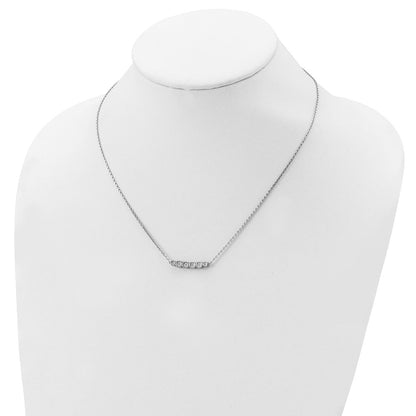 Sterlingsilber Schimmernd Rhodiniert 16 Zoll 6 Stein Zirkonia Stab Halskette mit 2 Verlängerung