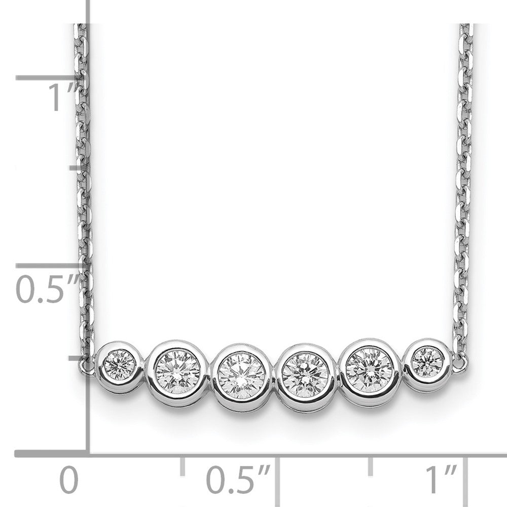 Sterlingsilber Schimmernd Rhodiniert 16 Zoll 6 Stein Zirkonia Stab Halskette mit 2 Verlängerung