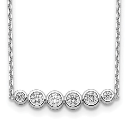 Sterlingsilber Schimmernd Rhodiniert 16 Zoll 6 Stein Zirkonia Stab Halskette mit 2 Verlängerung