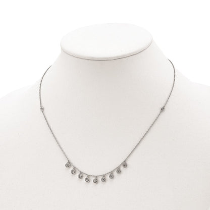Sterlingsilber Schimmernd Rhodiniert 18 Zoll 11 Stein Station Zirkonia Halskette