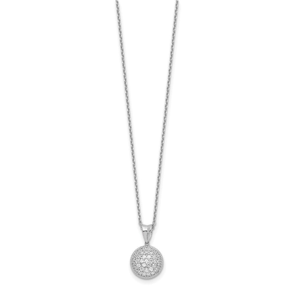 Sterlingsilber Schimmernd Rhodiniert 18 Zoll 41 Stein Zirkonia Rund Halskette