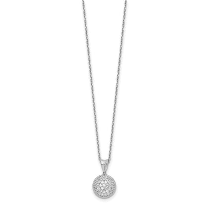 Sterlingsilber Schimmernd Rhodiniert 18 Zoll 41 Stein Zirkonia Rund Halskette
