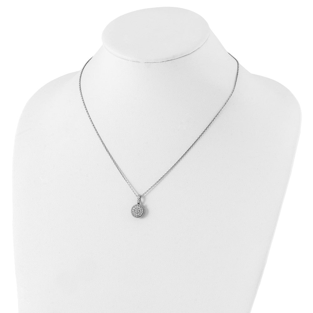 Sterlingsilber Schimmernd Rhodiniert 18 Zoll 41 Stein Zirkonia Rund Halskette
