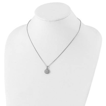 Sterlingsilber Schimmernd Rhodiniert 18 Zoll 41 Stein Zirkonia Rund Halskette