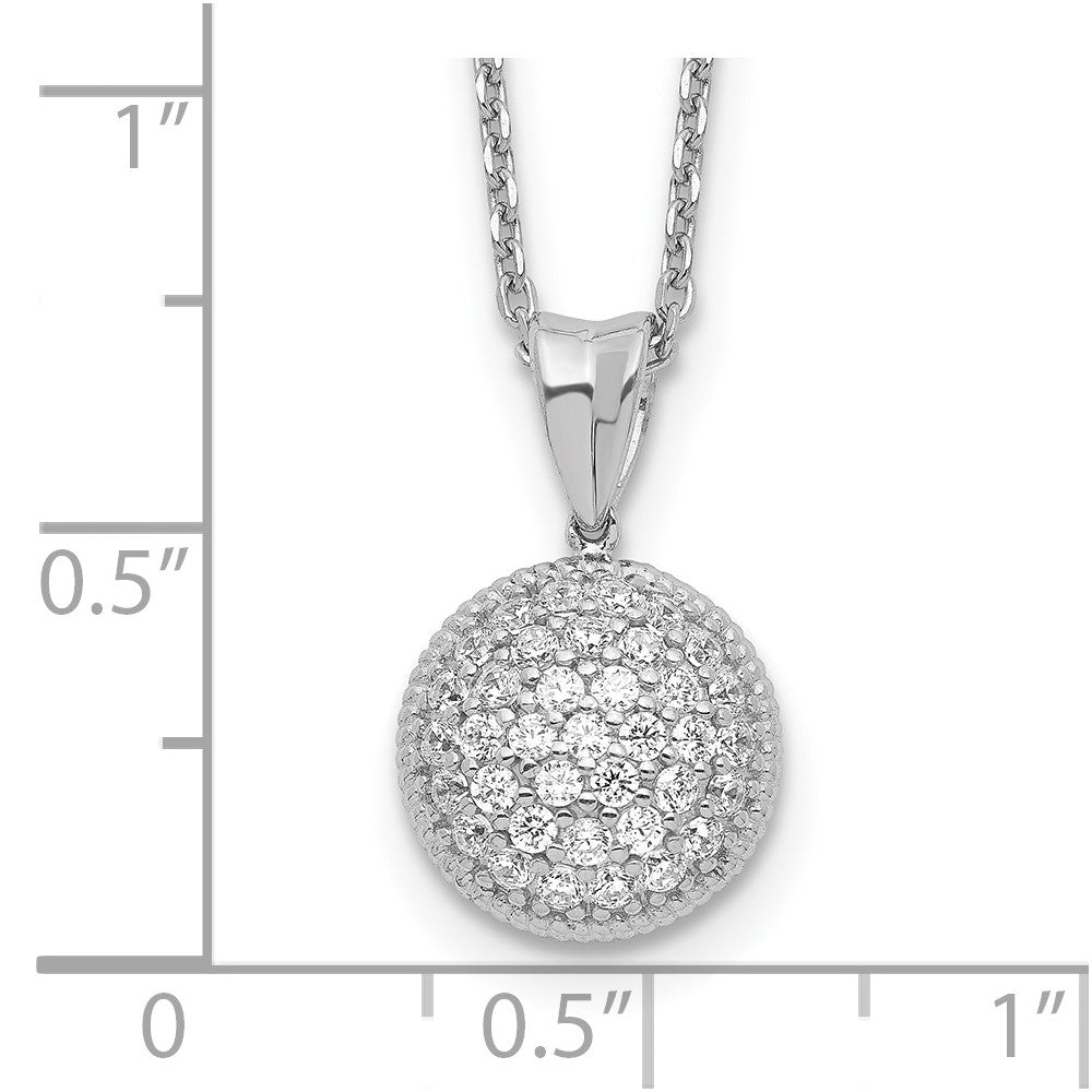 Sterlingsilber Schimmernd Rhodiniert 18 Zoll 41 Stein Zirkonia Rund Halskette