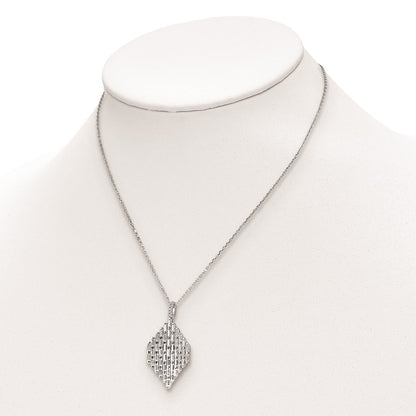 Sterlingsilber Schimmernd Rhodiniert 16 Zoll 53 Stein Zirkonia Cluster Halskette mit 2 Verlängerung