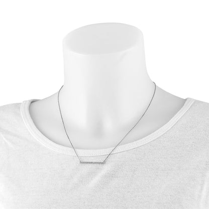 Sterlingsilber Schimmernd Rhodiniert 16.25 Zoll 19 Stein Zirkonia Stab Verstellbar To 18 Choker Halskette