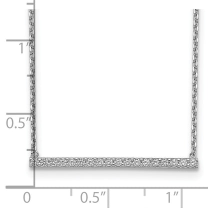 Sterlingsilber Schimmernd Rhodiniert 16.25 Zoll 19 Stein Zirkonia Stab Verstellbar To 18 Choker Halskette