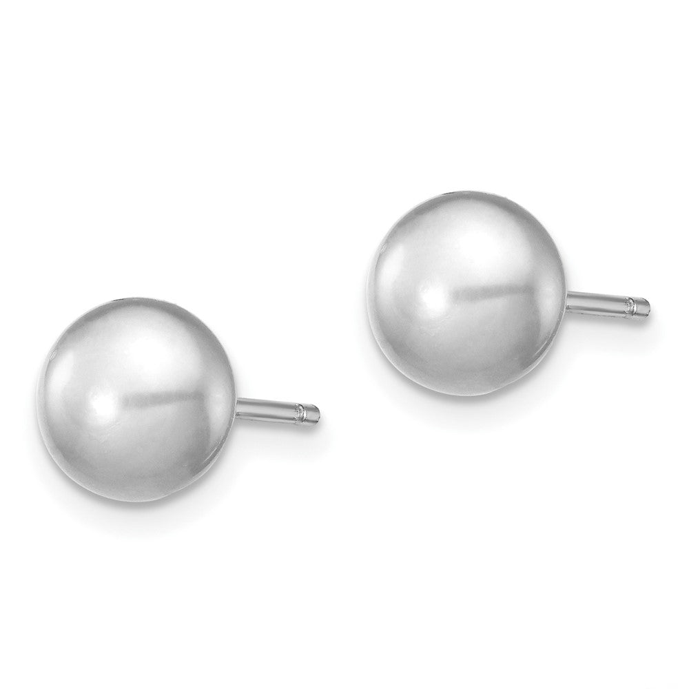 Sterlingsilber Rhodiniert Fwc Grau Perle Halskette/earrings Set