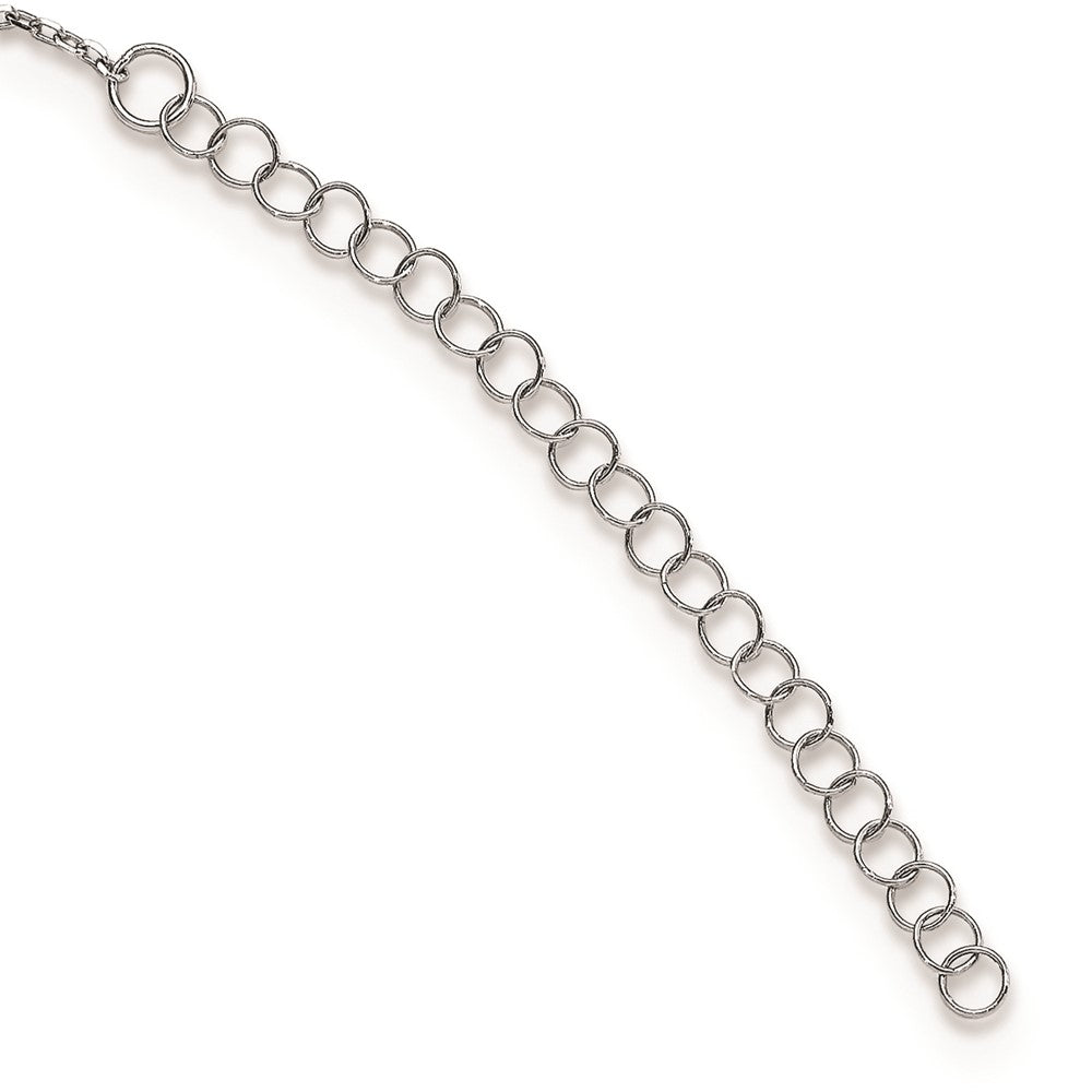Sterlingsilber Rhodiniert Zirkonia Stern mit 2 Zoll Verlängerung. Choker