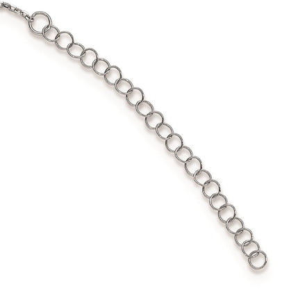 Sterlingsilber Rhodiniert Zirkonia Stern mit 2 Zoll Verlängerung. Choker