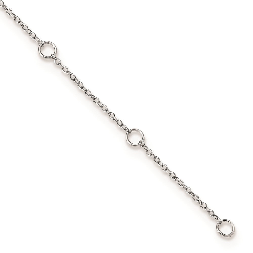 Sterlingsilber Rhodiniert Graduating Zirkonia Sterne mit 2 Zoll Verlängerung. Halskette