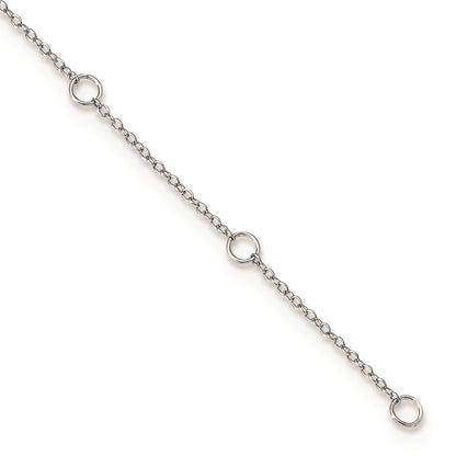 Sterlingsilber Rhodiniert Graduating Zirkonia Sterne mit 2 Zoll Verlängerung. Halskette