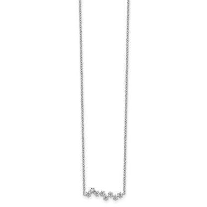 Sterlingsilber Rhodiniert Zirkonia Sterne Anhänger mit 2 Zoll Verlängerung. Halskette