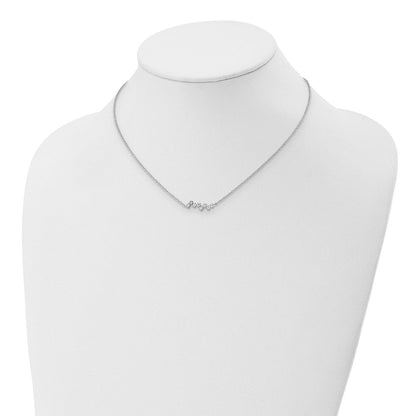 Sterlingsilber Rhodiniert Zirkonia Sterne Anhänger mit 2 Zoll Verlängerung. Halskette