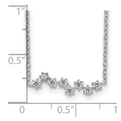 Sterlingsilber Rhodiniert Zirkonia Sterne Anhänger mit 2 Zoll Verlängerung. Halskette