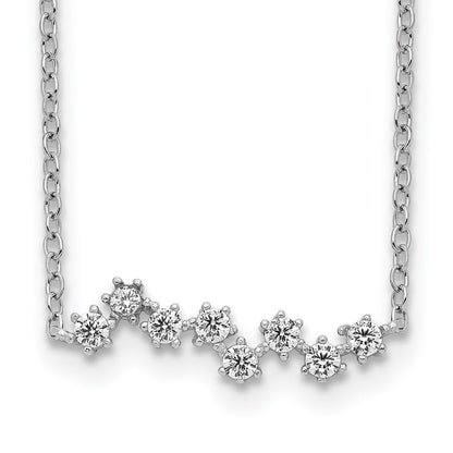 Sterlingsilber Rhodiniert Zirkonia Sterne Anhänger mit 2 Zoll Verlängerung. Halskette