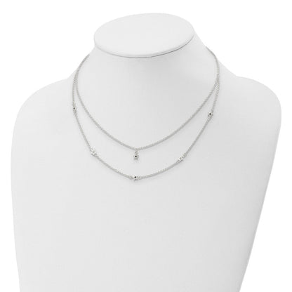 Sterlingsilber Schwarz und Weiß Zirkonia Sterne Geschichtet Halskette