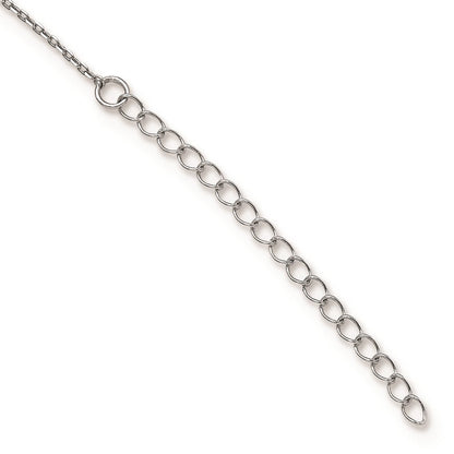 Sterlingsilber Rhodiniert Zirkonia Geschichtet Sterne mit 2 Zoll Verlängerung. Halskette