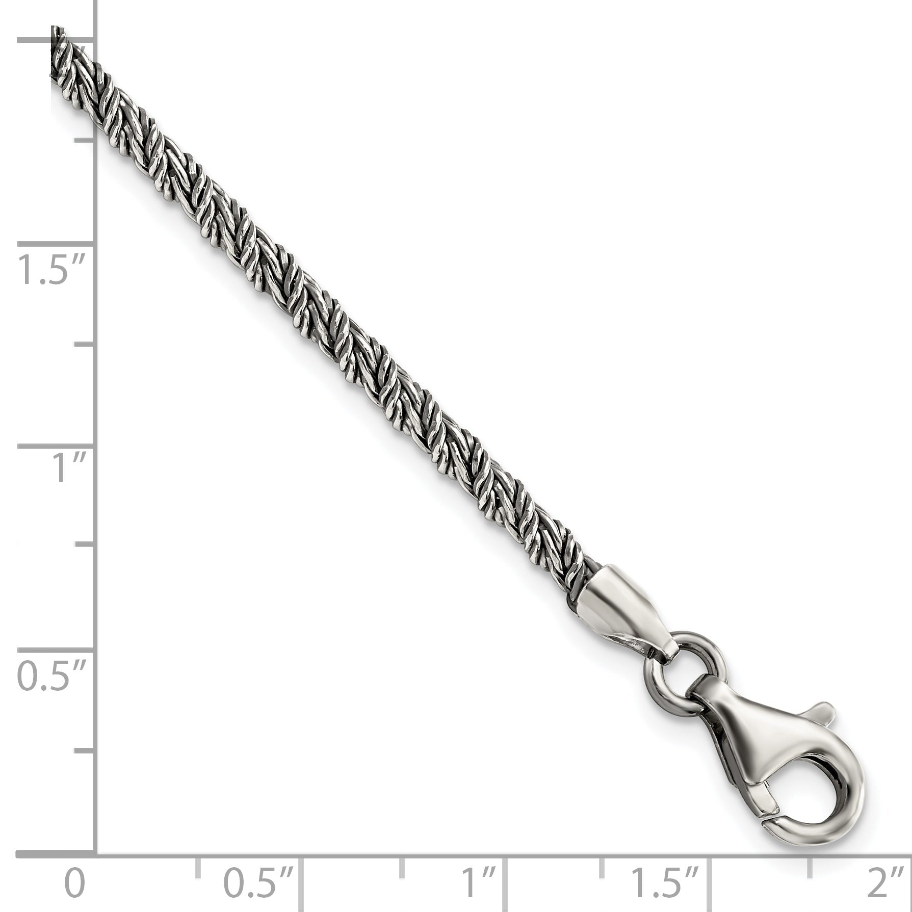 Sterlingsilber Antikisiert Poliert Kordel Gliederarmband