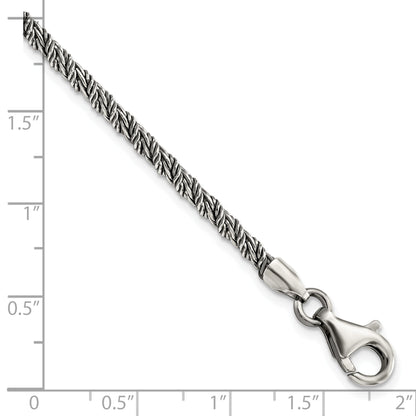 Sterlingsilber Antikisiert Poliert Kordel Gliederarmband