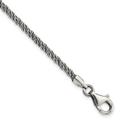Sterlingsilber Antikisiert Poliert Kordel Gliederarmband