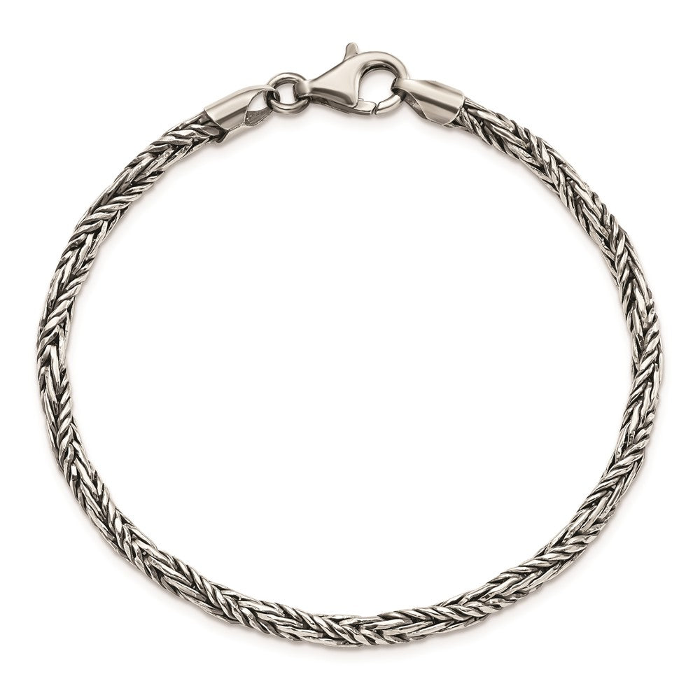 Sterlingsilber Antikisiert Poliert Kordel Gliederarmband