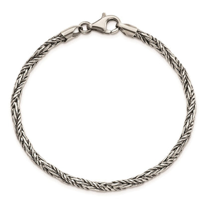 Sterlingsilber Antikisiert Poliert Kordel Gliederarmband