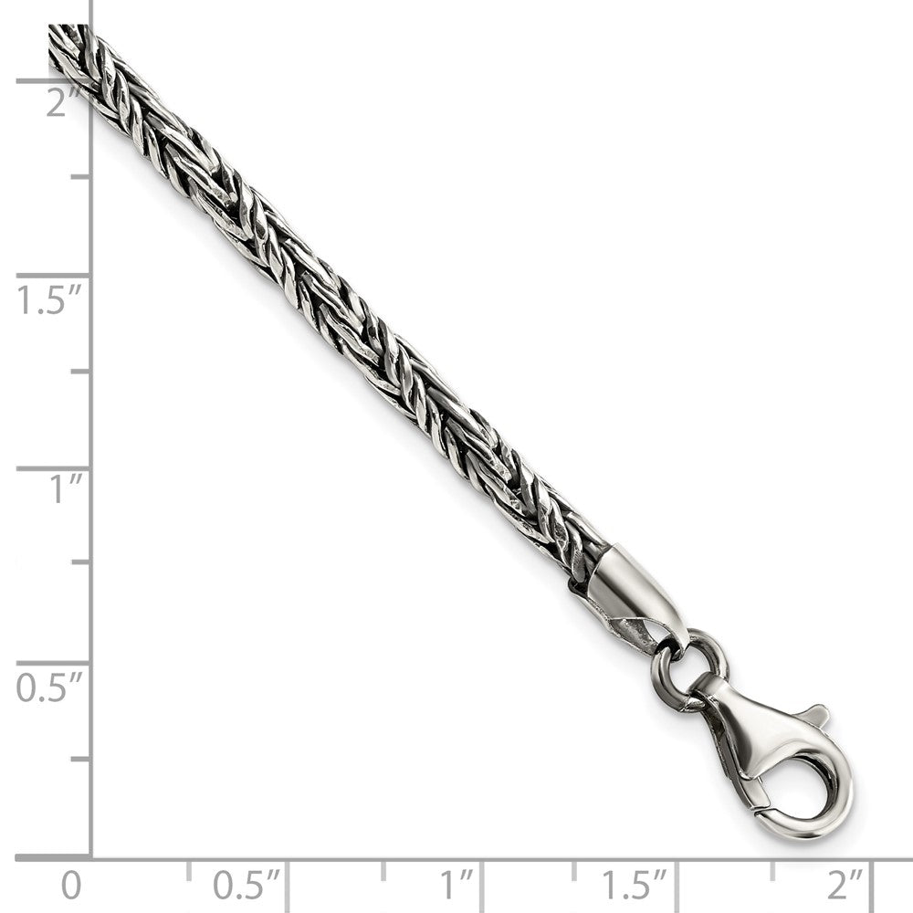 Sterlingsilber Antikisiert Poliert Kordel Gliederarmband