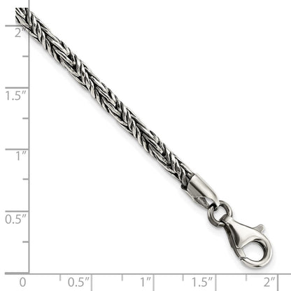 Sterlingsilber Antikisiert Poliert Kordel Gliederarmband
