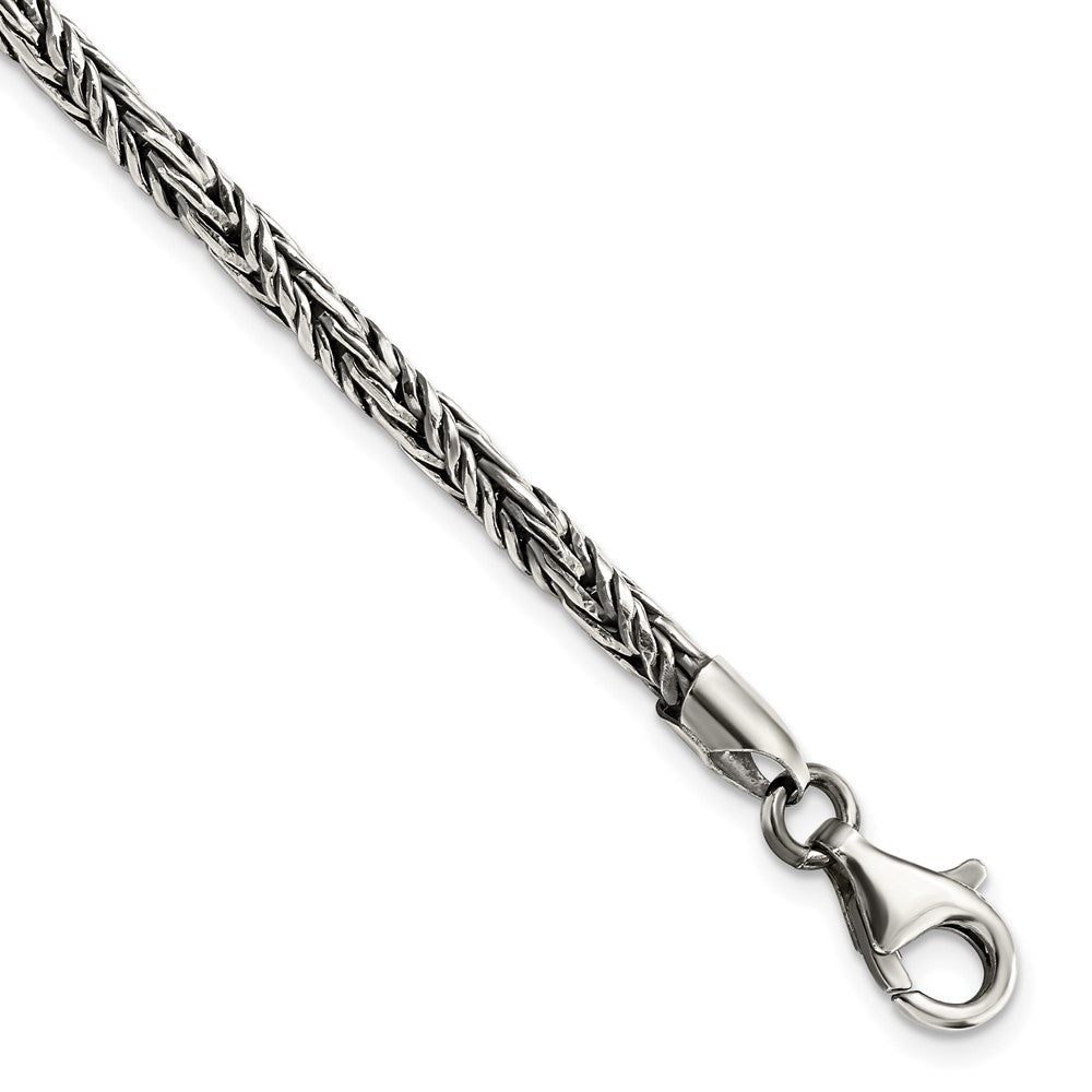 Sterlingsilber Antikisiert Poliert Kordel Gliederarmband