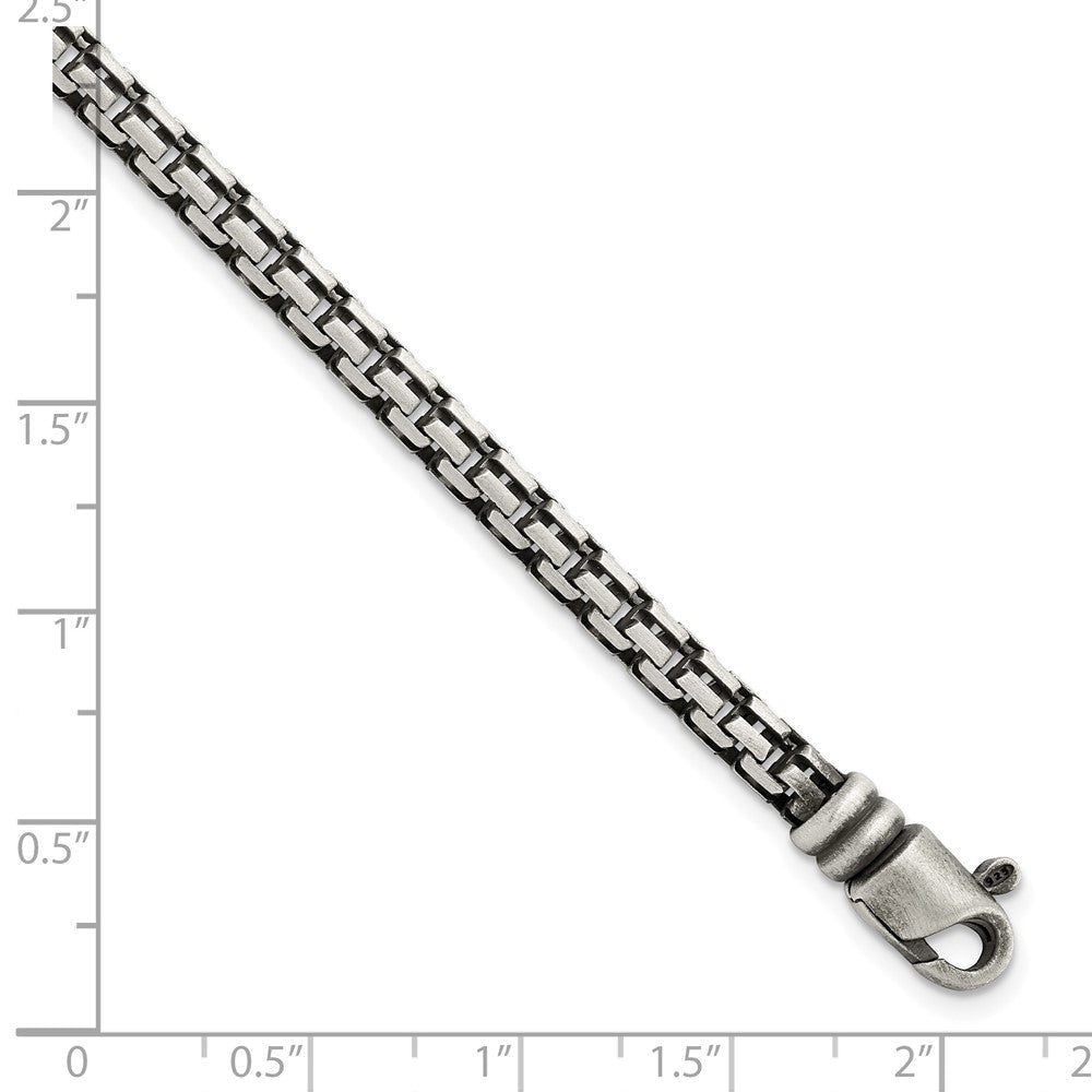 Sterlingsilber Gebürstet Antikisiert Bismarck Gliederarmband
